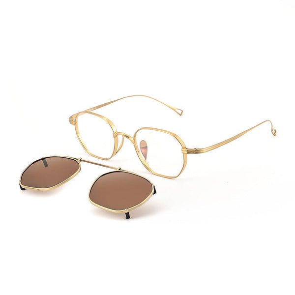 Ferrell Titanium Vintage Eyeglasses Frame With Sunglasses Clips