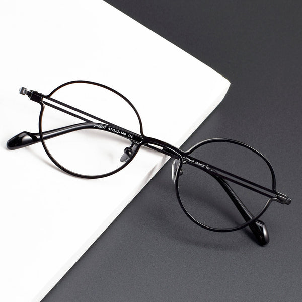 Titanium Vintage Round Eyeglasses Frames ZY0057