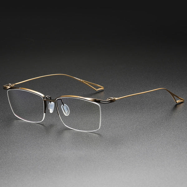 Lynch Versatile Rectangle Pure Titanium Half-frame Glasses Frame