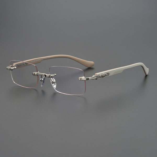 Croxx Square Frameless Stylish Embossed Anti-Blue Light Reading Glasses