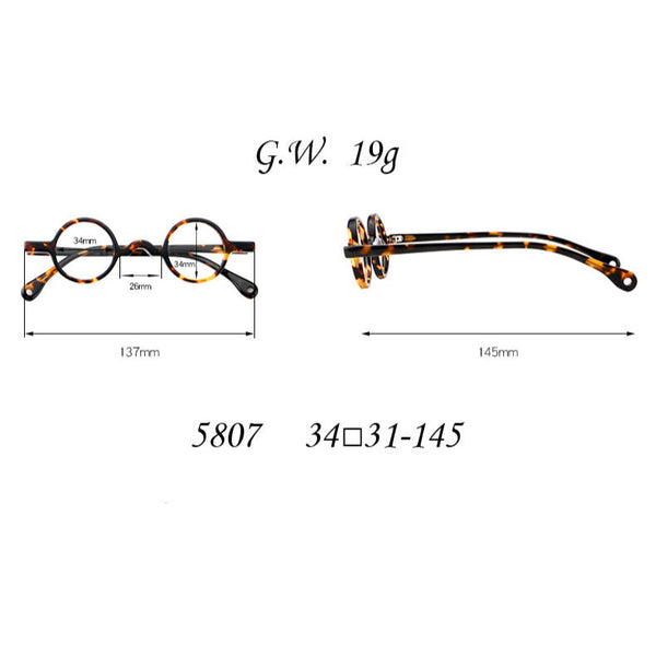 Jim Small Round Acetate Glasses Frame