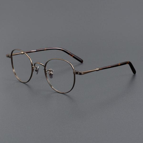 Titanium Vintage Round Eyeglasses Frames M603