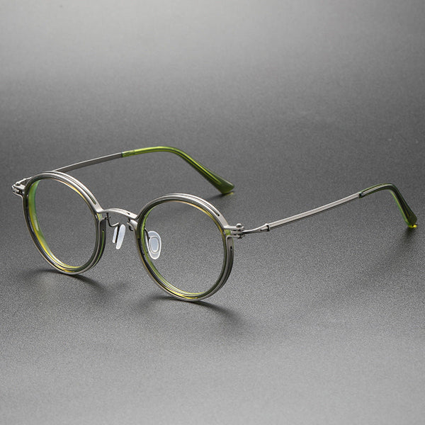 Titanium Vintage Round Eyeglasses Frames XFS9638