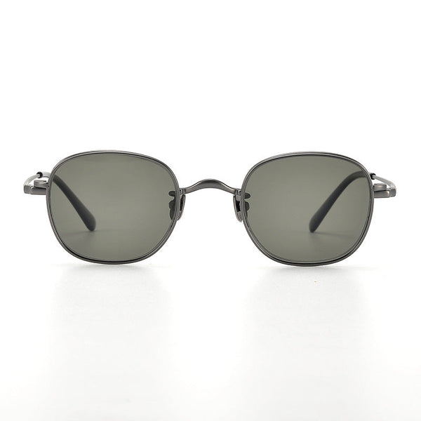 Burwell Titanium Vintage Eyeglasses Frame With Sunglasses Clips