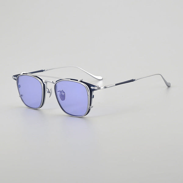 Chi Titanium Vintage Eyeglasses Frame With Sunglasses Clips