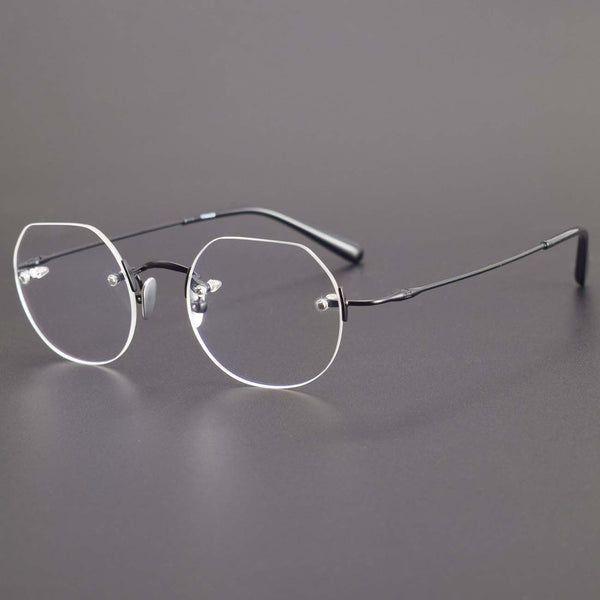 Titanium Geometric Glasses Frame ZY008