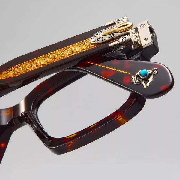 Velora Turquoise Acetate Square Luxury Eyeglasses Handmade Designer Frame
