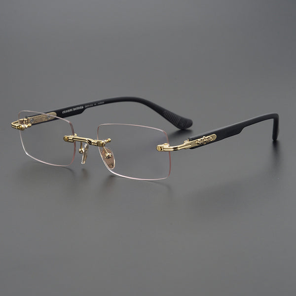 Croxx Square Frameless Stylish Embossed Anti-Blue Light Reading Glasses