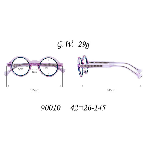 Fonda Acetate Round Retro Glasses Frame