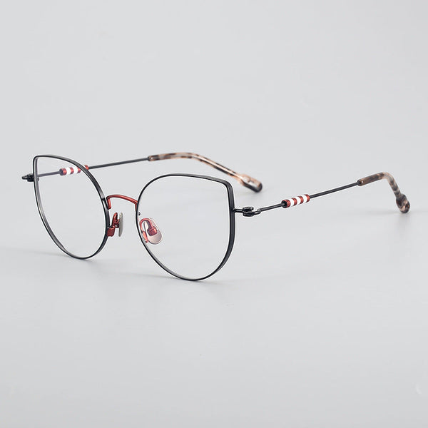 Jessy Fashion Women's Ultra Light Titanium Cat Eye Glasses Frame