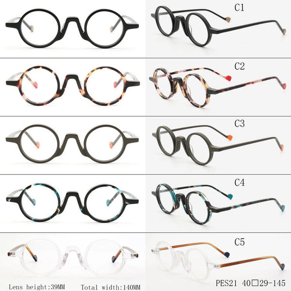 Acetate Round Glasses Frames YM PES21