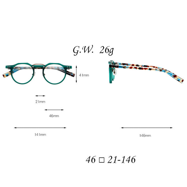 Ron Retro Round Acetate Glasses Frame