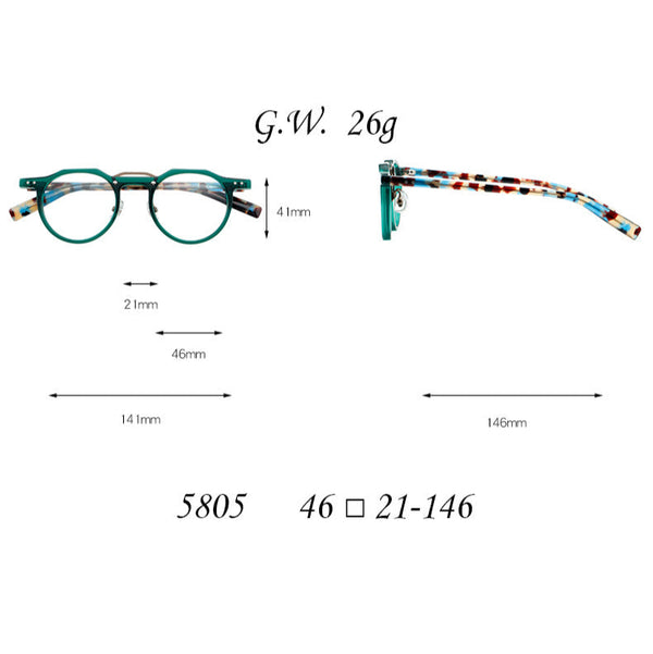 Raed Retro Round Acetate Glasses Frame