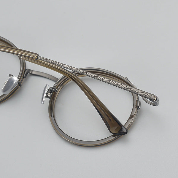 Titanium Vintage Round Eyeglasses Frames SC2222