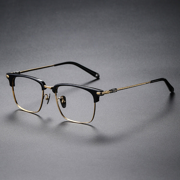 Browline Titanium Rectangle Glasses Frame MST19339