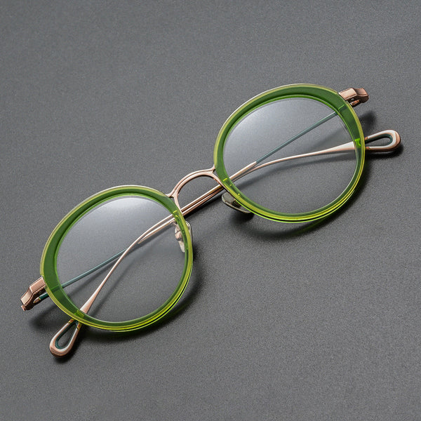 Iryna Retro Round Titanium Eyeglasses Frame