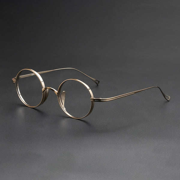 Titanium Vintage Round Eyeglasses Frames 10518R