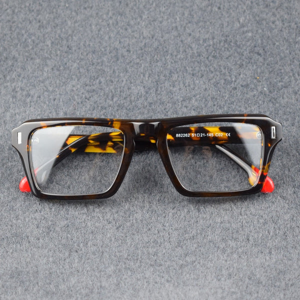 Foote Retro Square Acetate Glasses Frame