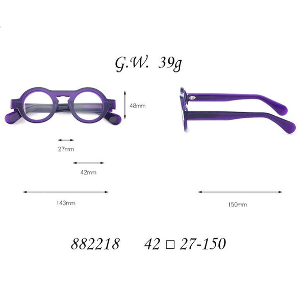 Campos Acetate Round Retro Glasses Frame