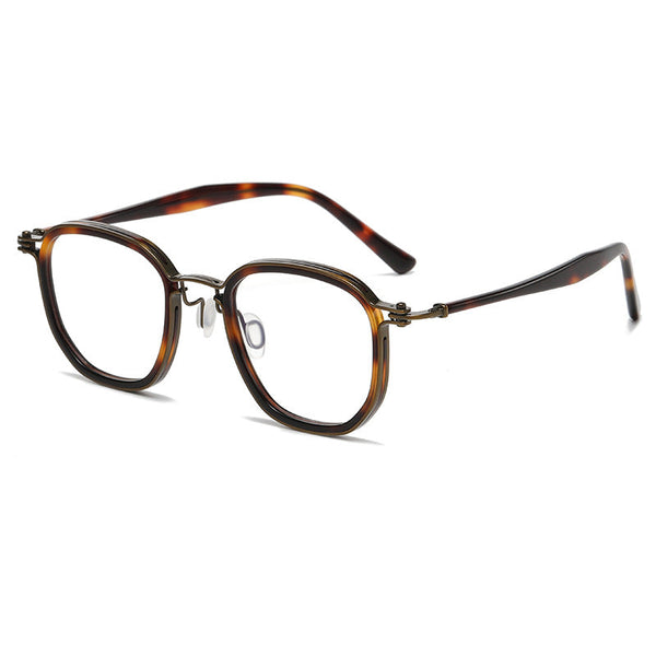Lesley Vintage Titanium Polygon Glasses Frame