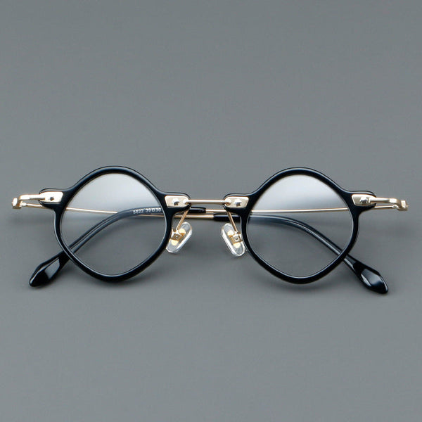 Diamond Frame Plate Glasses Retro Eye Frame Metal Flat 5822