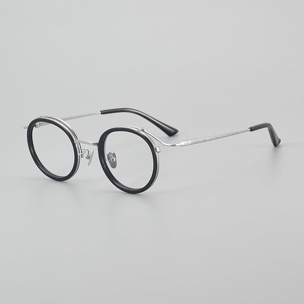 Titanium Vintage Round Eyeglasses Frames SC2222