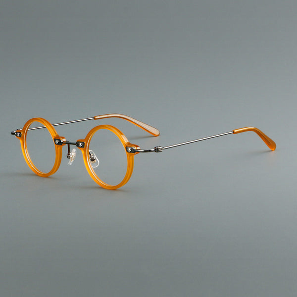 Ultra-Light Small Round Vintage Acetate Glasses 5813