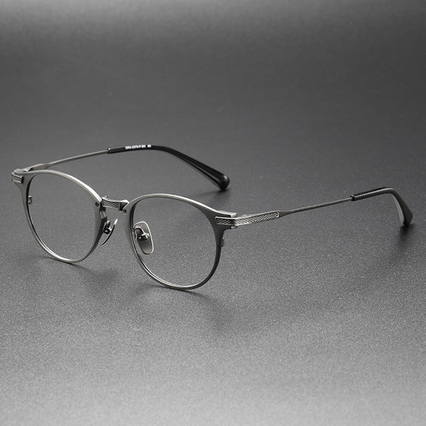 Retro Oval Titanium Ultra-Light Glasses Frame DRX2078