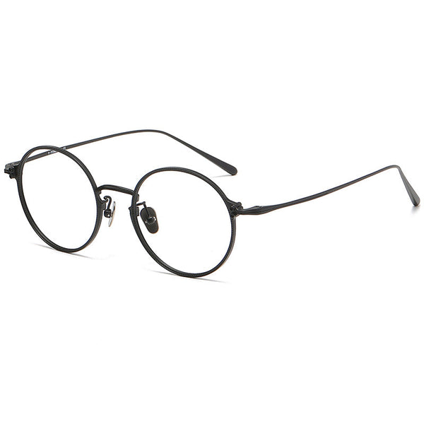 Titanium Vintage Round Eyeglasses Frames 186