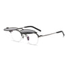 Zow Titanium Business Glasses Frame With Flip-top Sunglasses Clips