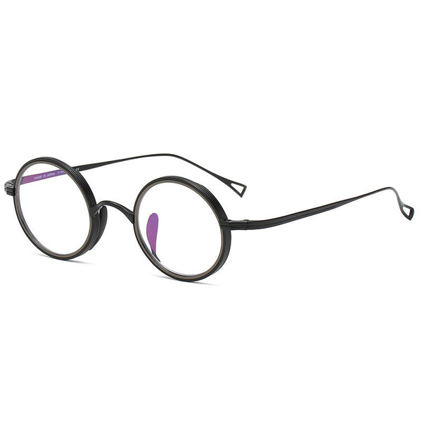 Titanium Vintage Round Eyeglasses Frames KMN122
