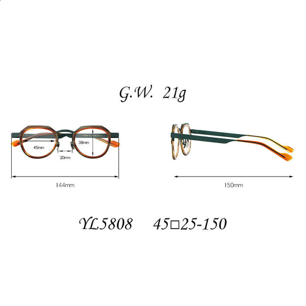 Noel Round Unisex Ultra-Light Titanium Glasses Frame