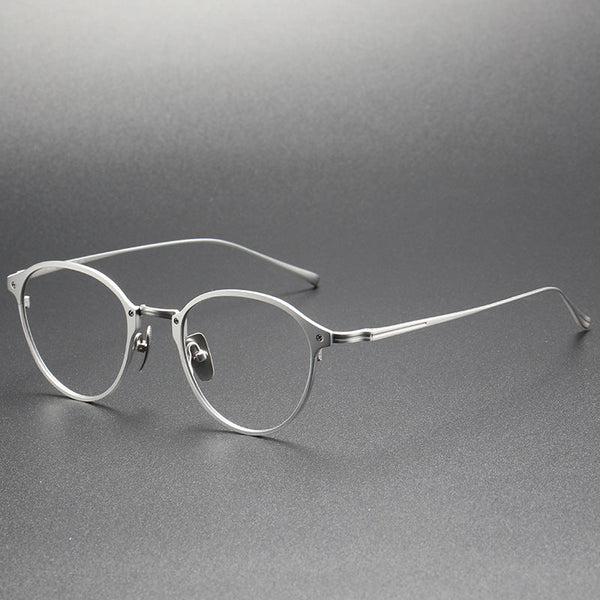 Titanium Vintage Round Eyeglasses Frames KJ-40
