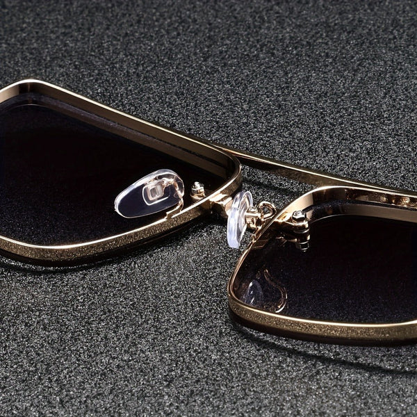 Classic Gold Edge Square Sunglasses