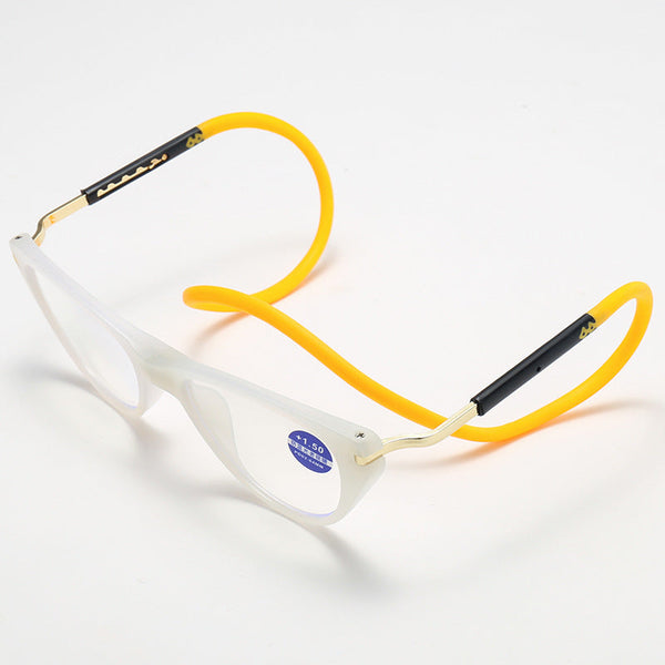 Cat-Eye Halter Neck Silicone Soft Cord Anti-Blue Light Reading Glasses