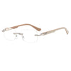 Croxx Square Frameless Stylish Embossed Anti-Blue Light Reading Glasses