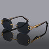 Rimless Gold Panther Sunglasses