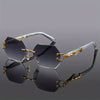 Rimless Gold Panther Sunglasses