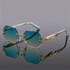Rimless Gold Panther Sunglasses