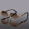 Rimless Gold Panther Sunglasses