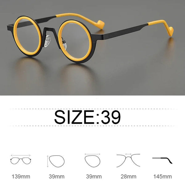 Jago Titanium Acetate Round Glasses Frame