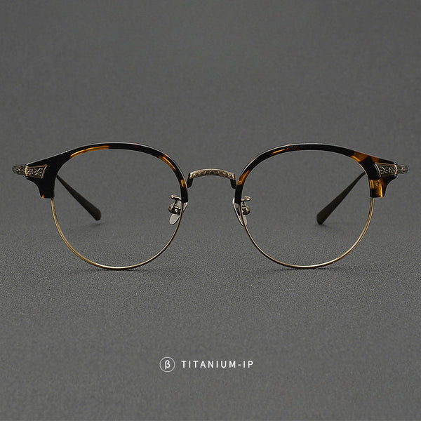 Mabry Vintage Titanium Round Glasses Frame