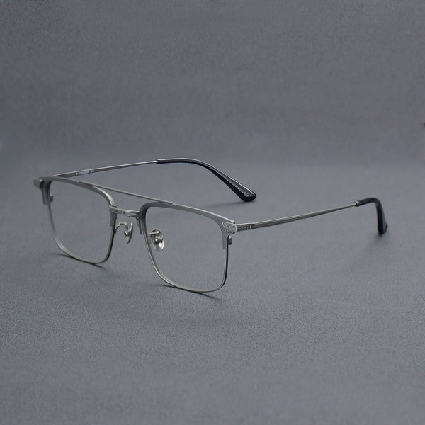 Madun Business Square Titanium Double-bridge Glasses Frame