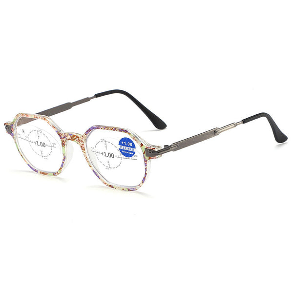 Fashion Retro Ring Focus Hd Anti-Blue Light Reading Glasses - CML2108