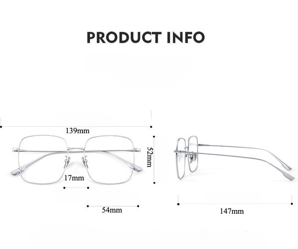Retro Titanium Square Glasses Frame 121219