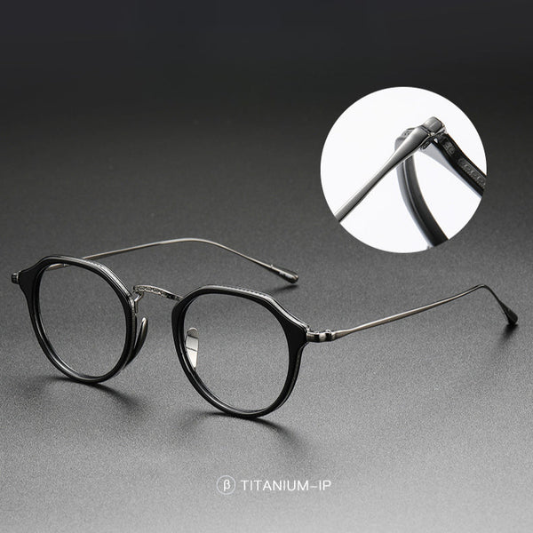 Titanium Vintage Geometric Eyeglasses Frames KMN1113