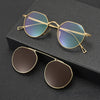 Cha Titanium Vintage Eyeglasses Frame With Sunglasses Clips
