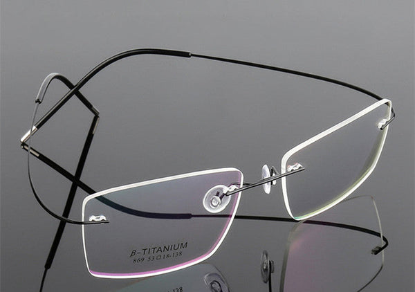 Ultra-Light Titanium Rectangle Rimless Glasses - CMT861