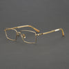 【Natural Horn Series】Fessler Vintage Titanium Rectangle Glasses Frame
