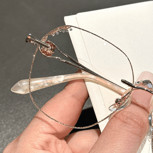 Women's Diamond Rimless Anti-Blue Light Presbyopia Glasses